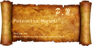Petrovits Margó névjegykártya